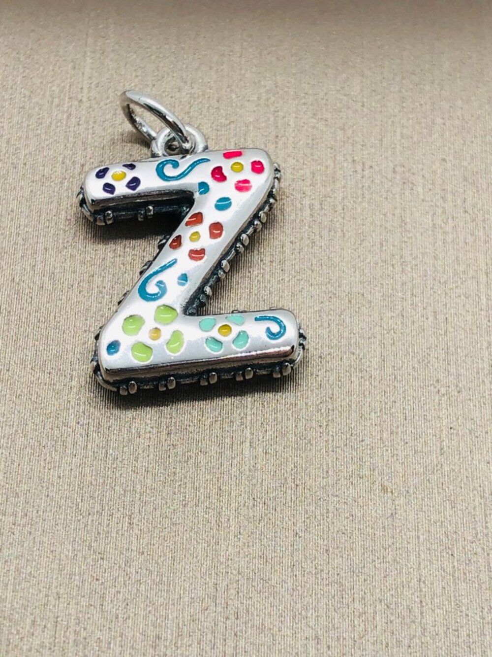 James Avery Enamel Consuela Floral Initial Charm Letter Z Dangle Charm